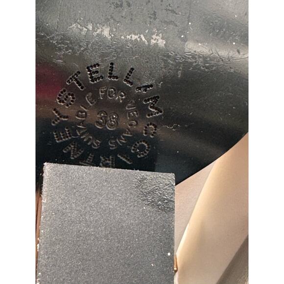 Stella McCartney white western sock stretch ankle BLOCK HEEL BOOTS  38/ US 8 - Picture 14 of 16